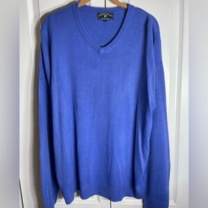 Men's Blue V-Neck Sweater
